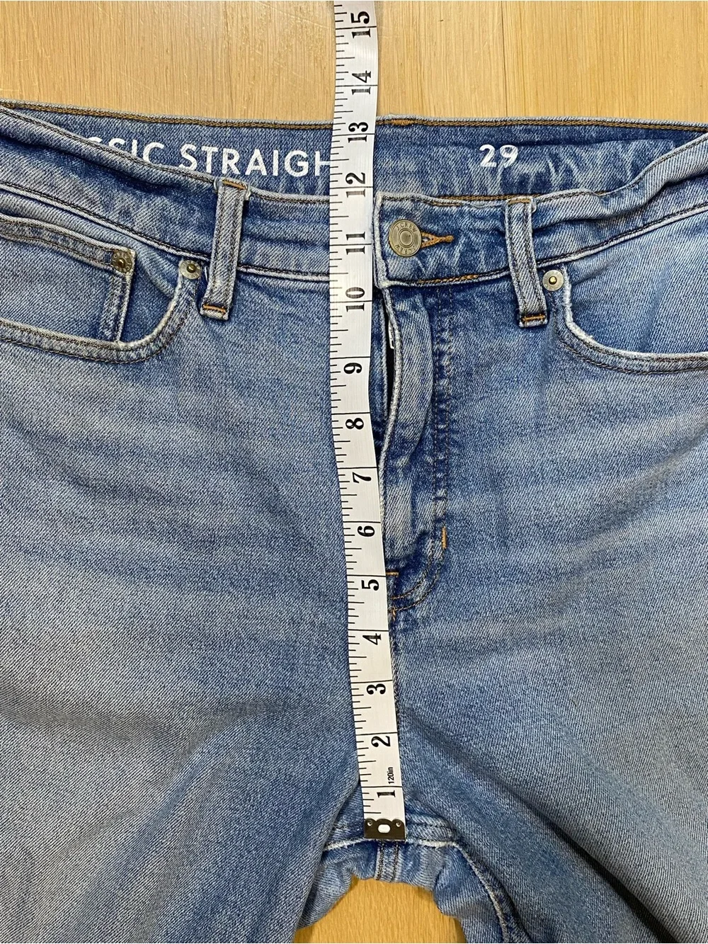 J. Crew High Rise Straight Leg Raw Hem Denim Blue Medium Wash Size 29
